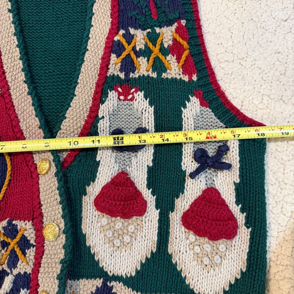 Vintage BellePointe Golf-Themed Knit Sweater Vest – Size‎ M - Picture 12 of 12